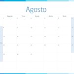 Calendario Mensal 2022 Listras Azul Agosto