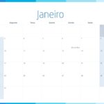 Calendario Mensal 2022 Listras Azul Janeiro