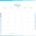 Calendario Mensal 2022 Listras Azul Maio