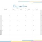 Calendario Mensal 2022 Listras Candy Colors Dezembro