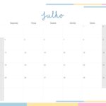 Calendario Mensal 2022 Listras Candy Colors Junho