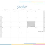 Calendario Mensal 2022 Listras Candy Colors Junho