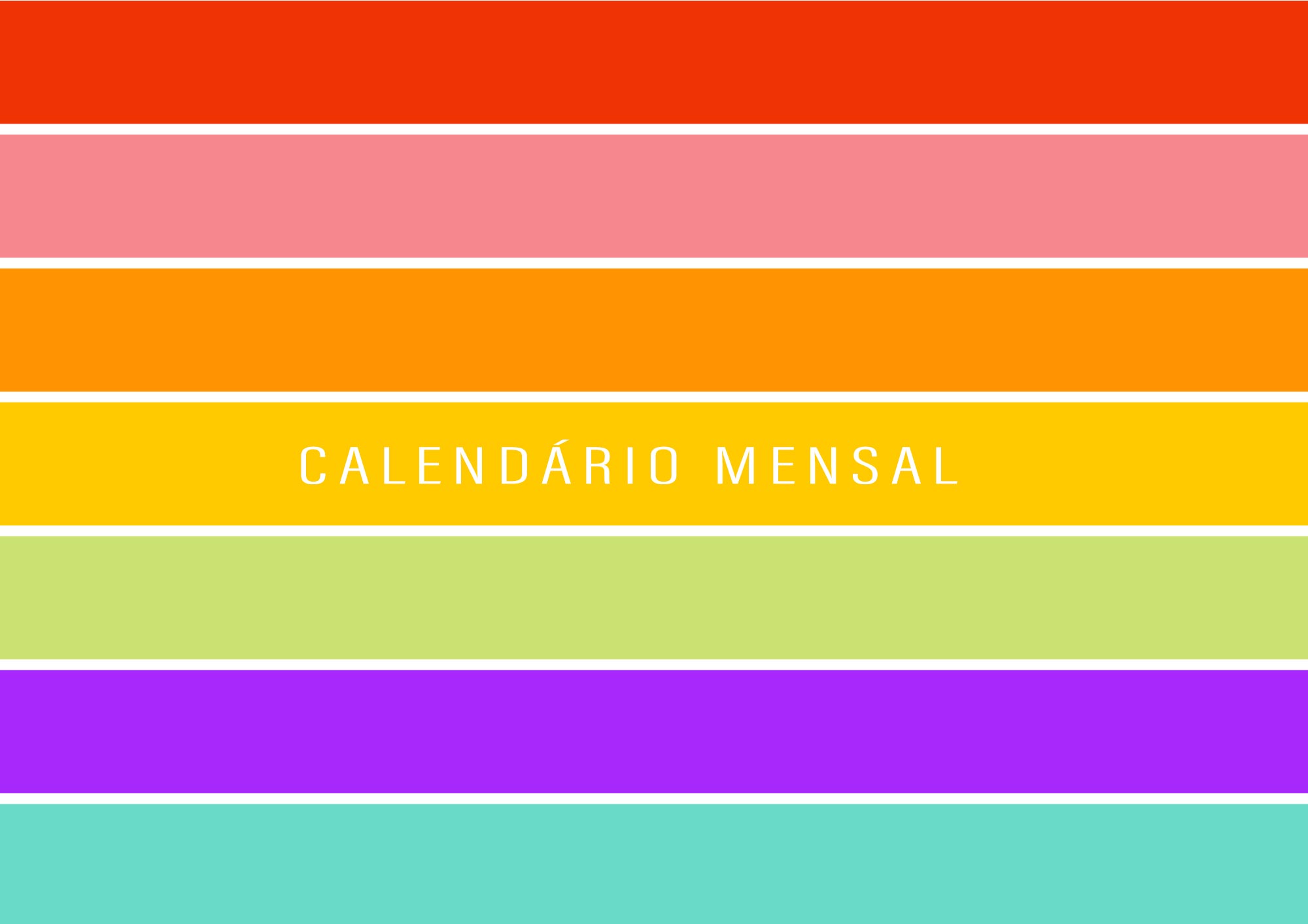 Calendario Mensal 2022 Listras Coloridas Capa