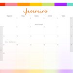 Calendario Mensal 2022 Listras Coloridas Fevereiro