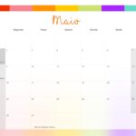 Calendario Mensal 2022 Listras Coloridas Maio
