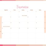 Calendario Mensal 2022 Listras Salmao Fevereiro