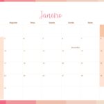 Calendario Mensal 2022 Listras Salmao Janeiro