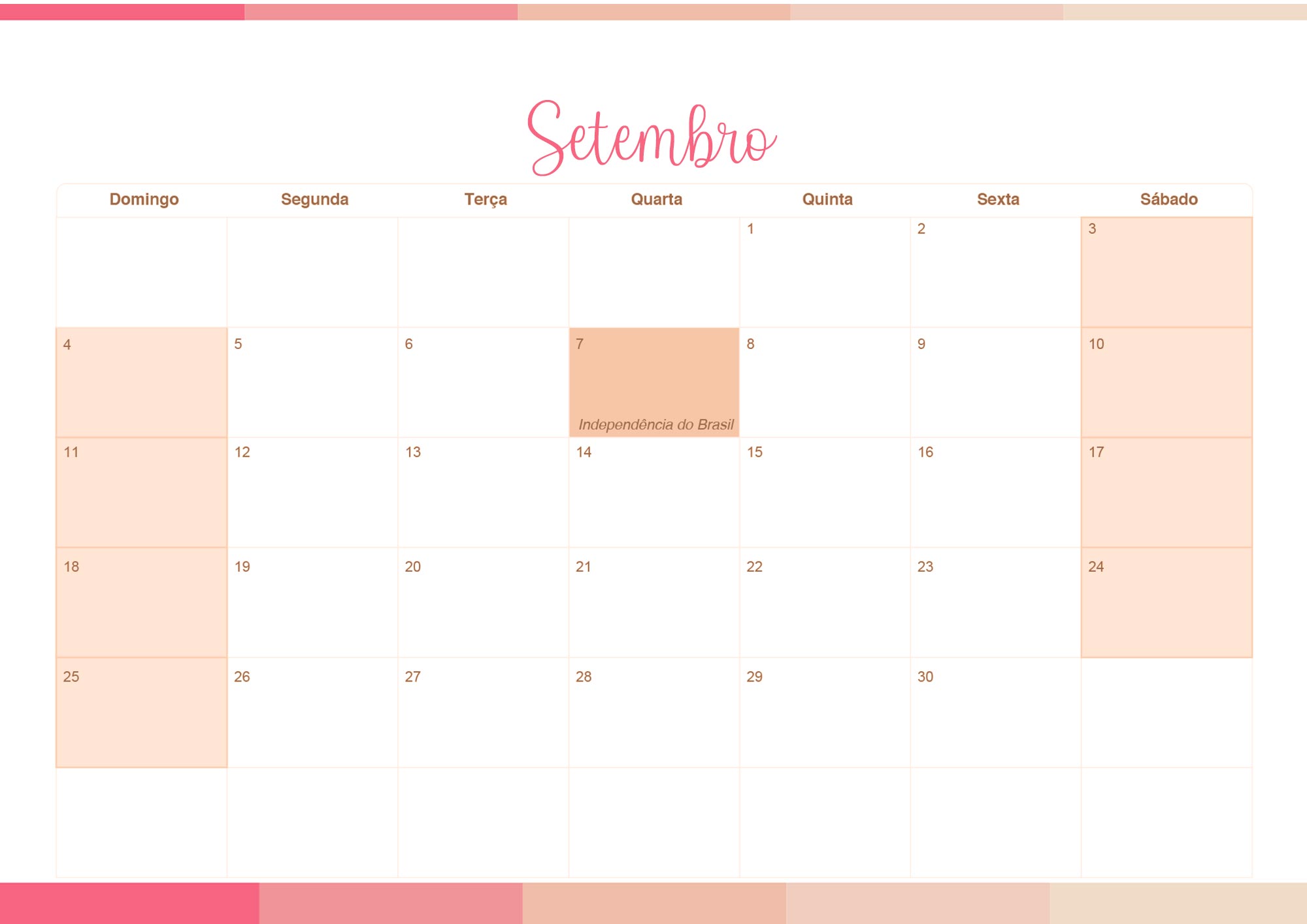 Calendario Mensal 2022 Listras Salmao Setembro