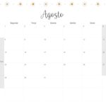 Calendario Mensal 2022 Margaridas Agosto