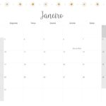Calendario Mensal 2022 Margaridas Janeiro