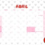 Calendario Mensal 2022 Minnie Vermelha Abril