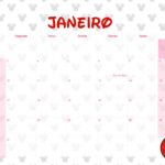 Calendário Mensal 2022 para Imprimir Minnie Vermelha Janeiro