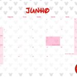 Calendario Mensal 2022 Minnie Vermelha Junho