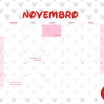Calendario Mensal 2022 Minnie Vermelha Novembro