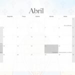 Calendario Mensal 2022 Nossa Senhora Abril