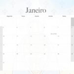 Calendario Mensal 2022 Nossa Senhora Aparecida Janeiro