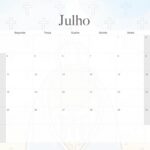 Calendario Mensal 2022 Nossa Senhora Aparecida Julho