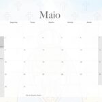 Calendario Mensal 2022 Nossa Senhora Aparecida Maio