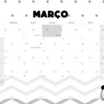 Calendario Mensal 2022 Panda Marco