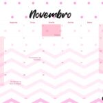 Calendario Mensal 2022 Panda Rosa Novembro