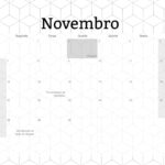 Calendario Mensal 2022 Preto e Branco Novembro