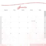 Calendario Mensal 2022 Rosas Vermelhas Janeiro