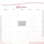 Calendario Mensal 2022 Rosas Vermelhas Outubro