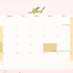 Calendario Mensal 2022 Rose Gold Abril