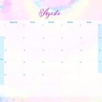 Calendario Mensal 2022 Tie Dye Agosto