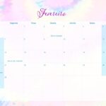 Calendario Mensal 2022 Tie Dye Fevereiro