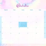 Calendario Mensal 2022 Tie Dye Outubro