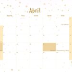 Calendario Mensal 2022 Unicornio Dourado Abril