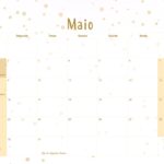 Calendario Mensal 2022 Unicornio Dourado Maio