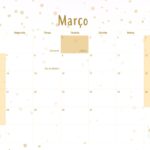 Calendario Mensal 2022 Unicornio Dourado Marco