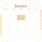 Calendario Mensal 2022 Unicornio Dourado Setembro
