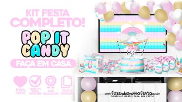 Kit Festa Pop It Candy Color para Imprimir