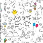 Adesivo Caixa Acrilica Kit Dia das Criancas para colorir