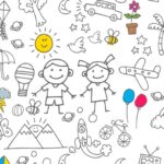 Adesivo Para Imprimir Kit Dia das Criancas para colorir