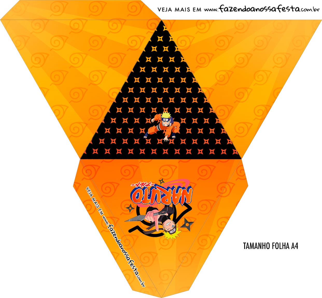 Caixa Piramide Personalizada Naruto