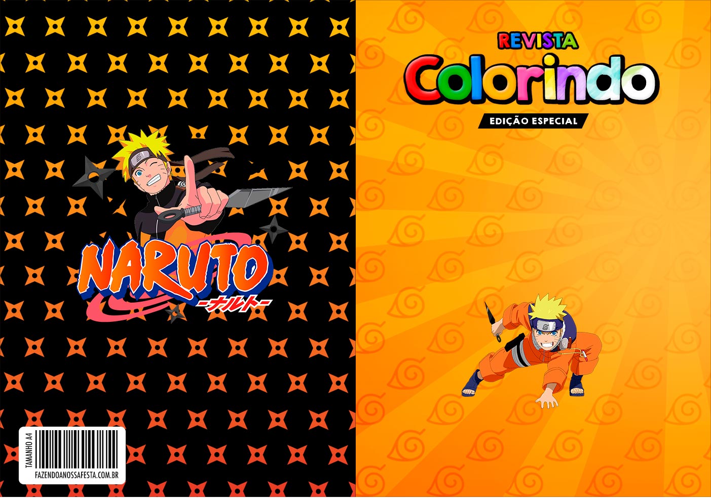 Capa Livrinho para Colorir Naruto