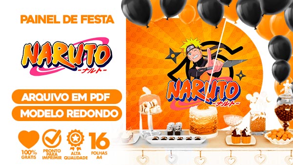 Topo de bolo Naruto 2 - Fazendo a Nossa Festa