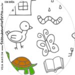 Rotulo Oval Dia das Criancas para colorir