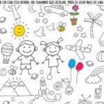 Saia Lateral de Bolo Dia das Criancas para colorir