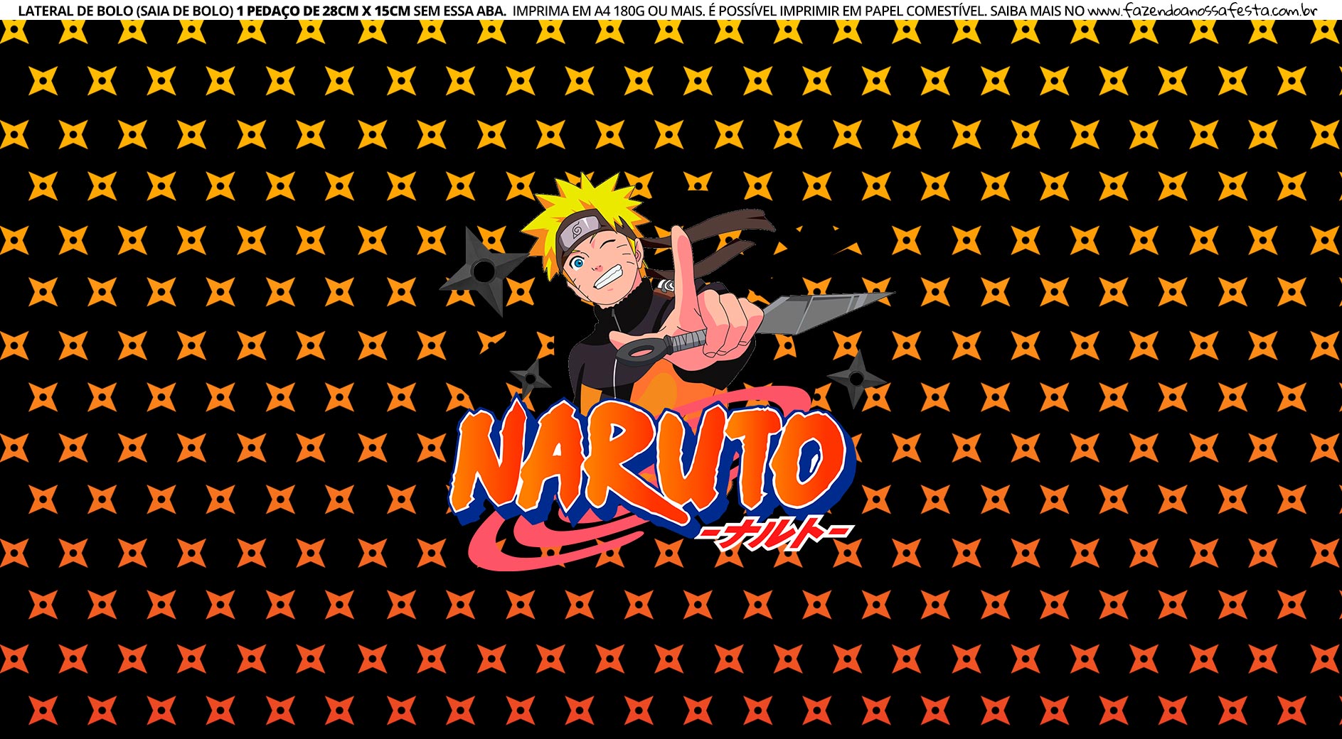 Topo de bolo Naruto 2 - Fazendo a Nossa Festa