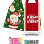 Caixa Mini Panetone Natal com Visor Papai Noel