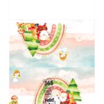 Calendario de mesa com bolinha Papai Noel colorido