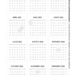 Meses calendario de mesa 2022 preto e branco para imprimir