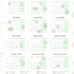 Planner Cactos para Imprimir Calendario 2024