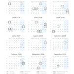 Planner Colorido Azul Calendario 2024
