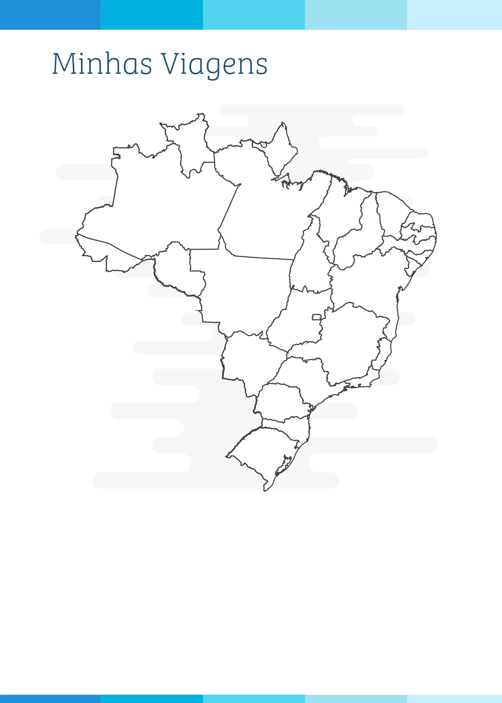 Planner Colorido Azul Minhas Viagens Brasil